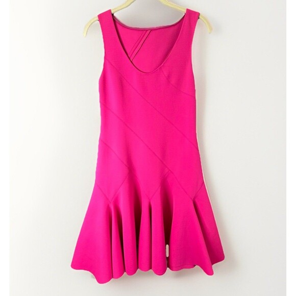 Derek Lam 10 Crosby Sleeveless Flare Ponte Mini Dress Rose Pink Approx. Small - Picture 2 of 16